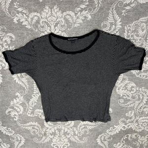 Brandy Melville Women's Striped Cropped Tee Multicolor One Size